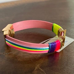 Pulseira Couro Borboleta Esmaltada - comprar online