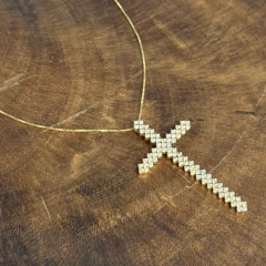 Colar Crucifixo Maleável - Banho Ouro