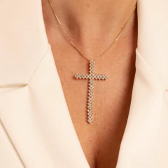 Colar Crucifixo Maleável - Banho Ouro - comprar online