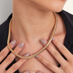 Colar Malha Tubo- Banho Ouro - comprar online