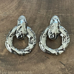 Brinco Martelado Ródio - Pressão