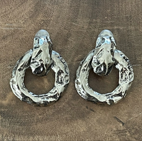 Brinco Martelado Ródio - Pressão