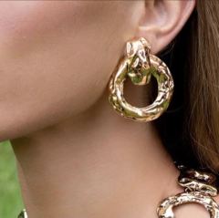 Brinco Martelado Ródio - Pressão - comprar online