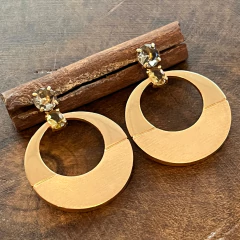 Brinco Polido e Fosco- Banho Ouro