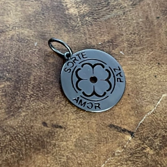 Pingente Trevo Ródio Negro