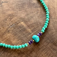 Colar Turquesa e Ametista - comprar online