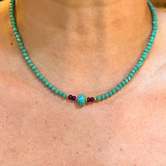 Colar Turquesa e Ametista na internet