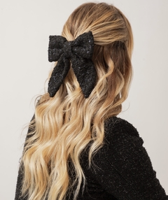 Presilha Laço Tweed Preto - Daniela Lopes Acessórios