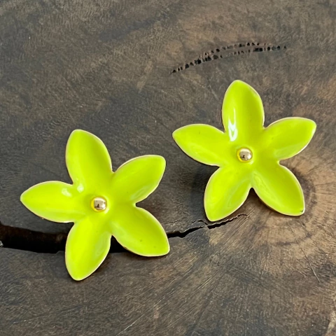 Brinco Flor Flora - Neon