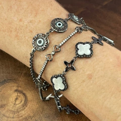 Pulseira Olho Grego - Ródio Negro na internet