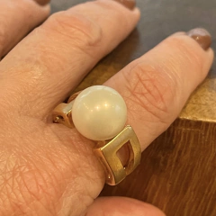 Anel Pérola - Banho Ouro Fosco - Daniela Lopes Acessórios