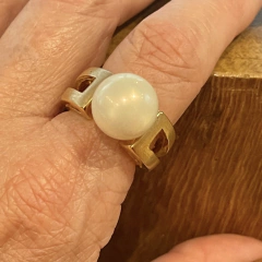 Anel Pérola - Banho Ouro Fosco - loja online