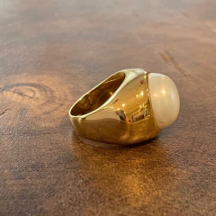 Anel Pérola Mabe - Banho Ouro - comprar online