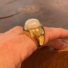 Anel Pérola Mabe - Banho Ouro - Daniela Lopes Acessórios