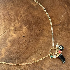 Colar Corrente Cartier Patuás - Banho Ouro