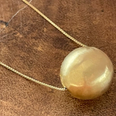 Colar Bola Fosca - Banho Ouro