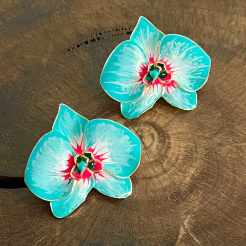 Brinco Orquídea Azul Místico