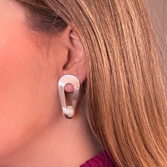 Brinco Pérola - Ródio Fosco - comprar online