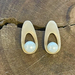 Brinco Pérola - Banho Ouro