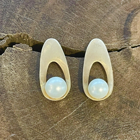 Brinco Pérola - Banho Ouro