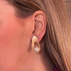 Brinco Pérola - Banho Ouro - comprar online