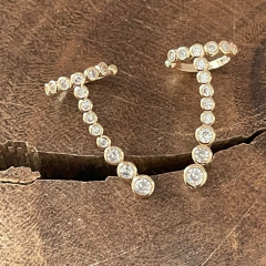 Brinco Ear Cuff Duo Zircônia - Banho Ouro