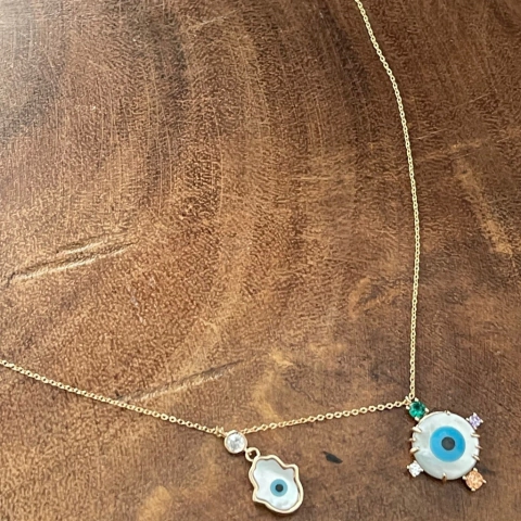 Colar Olho Grego e Hansa