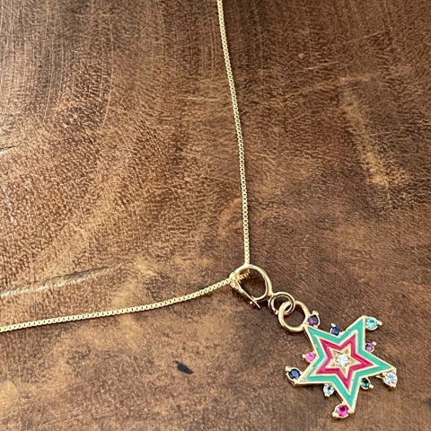 Colar Estrela Esmaltada