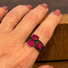 Anel Cristal Rubi- Ródio Negro na internet