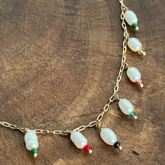 Colar Pérola com Cristais - comprar online