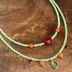 Colar Choker Cristal e Pedra Natural - comprar online