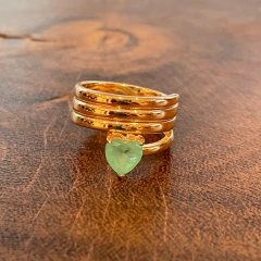 Anel Coração Turmalina Fusion- Banho Ouro