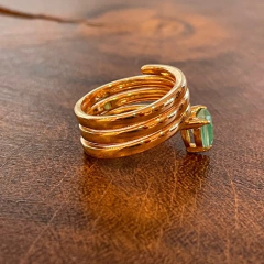 Anel Coração Turmalina Fusion- Banho Ouro - comprar online