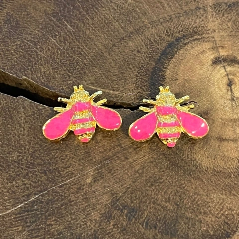 Brinco Abelhinha Esmaltado - Banho Ouro - comprar online