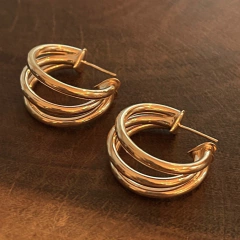 Imagem do Argola Tripla - Banho Ouro