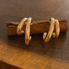 Argola Dupla - Banho Ouro