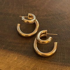 Argola Dupla - Banho Ouro - comprar online