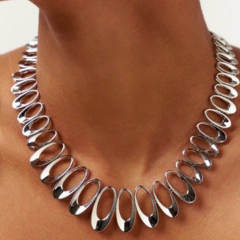 Colar Elos Vazados Oca - Banho Ródio - comprar online