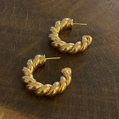 Brinco Argola Trançada - Banho Ouro na internet