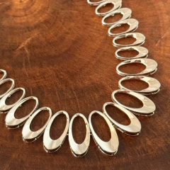 Colar Elos Vazados Oca - Banho Ródio