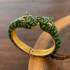 Bracelete Tigre Esmaltado - Banho Ouro