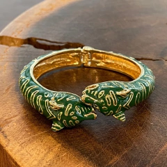 Bracelete Tigre Esmaltado - Banho Ouro na internet