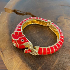 Bracelete Elefante Esmaltado - Banho Ouro na internet