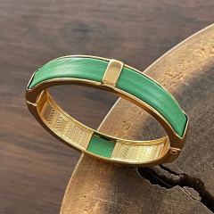 Bracelete Couro Verde