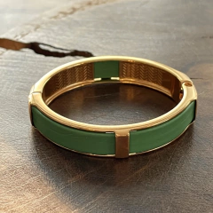 Bracelete Couro Verde - comprar online