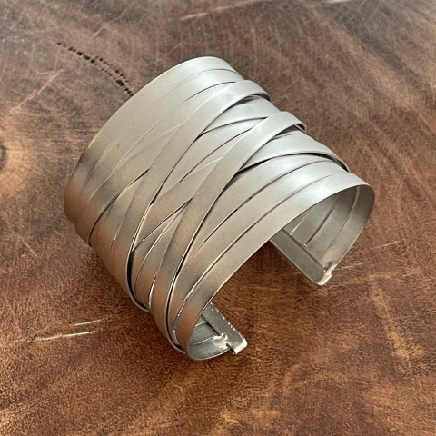 Bracelete Ninho - Ródio Fosco