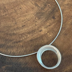 Colar Aro Pingente Ródio