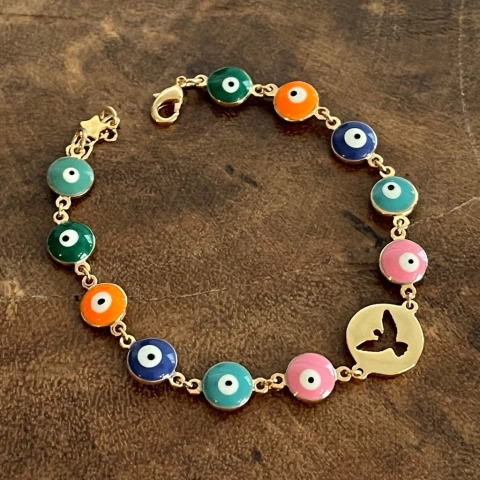 Pulseira Olho Grego - Banho Ouro