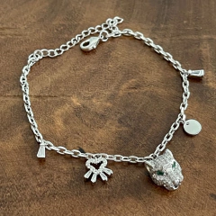 Pulseira Berloque Pantera - Banho Ródio