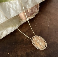 Colar Nossa Senhora Das Graças - Banho Ouro